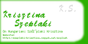 krisztina szeplaki business card